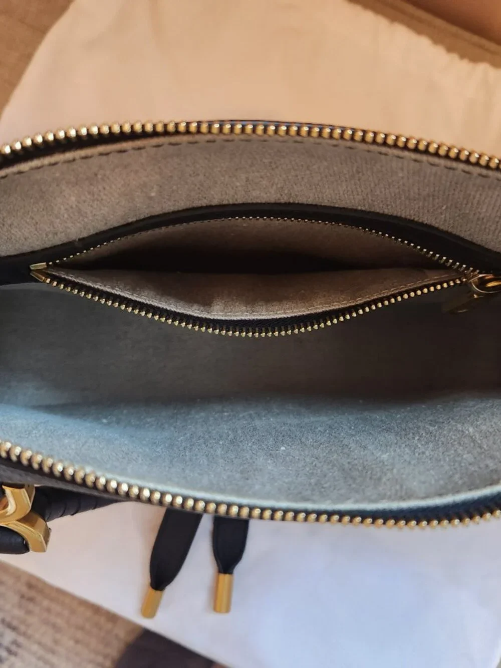 Chloe Small Marcie Leather Satchel-Black Grain Leather